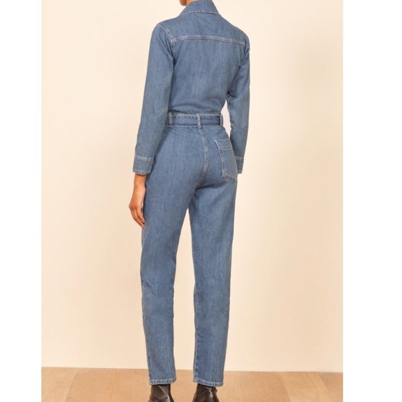 Reformation Rex Boiler Denim long-sleeve Jumpsuit - Picture 3 of 5